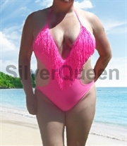 Neon pink frynse monokini ps